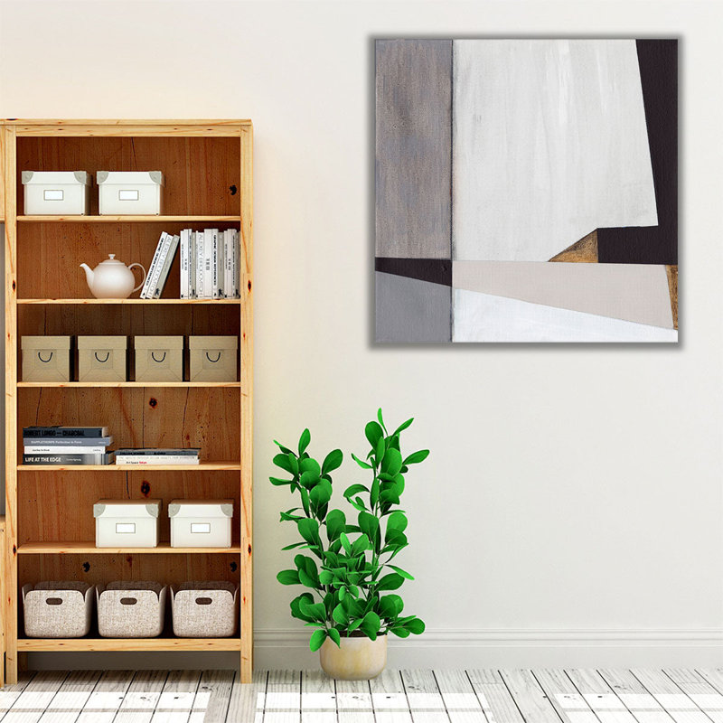 Neutral Geometrics II - reproduction d'art sur toile, H 16 po x l 16 po