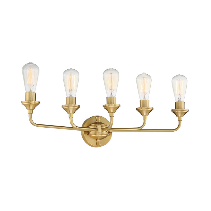 Éclairage pour meuble-lavabo 5 lumières Upney, Laiton satiné