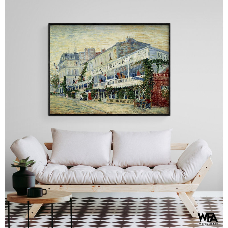 Restaurant De La Sirene At Asnieres By Vincent Van Gogh, Asnieres Wall Art,Restaurant House Decor,Colorful Street Wall Art,Colorful Van Gogh
