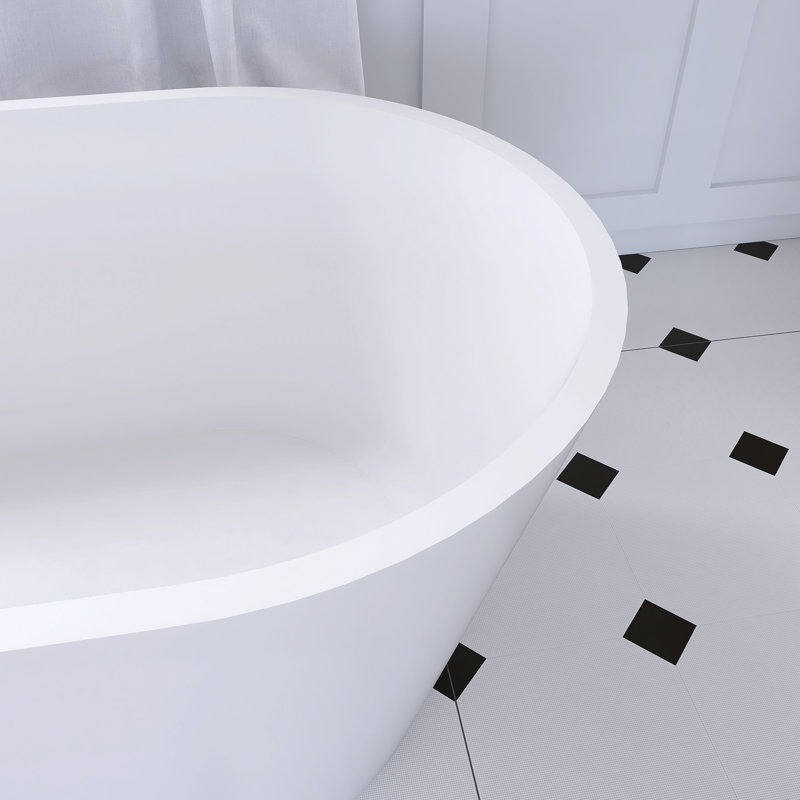 Baignoire de trempage autoportante à surface solide de 63 pouces