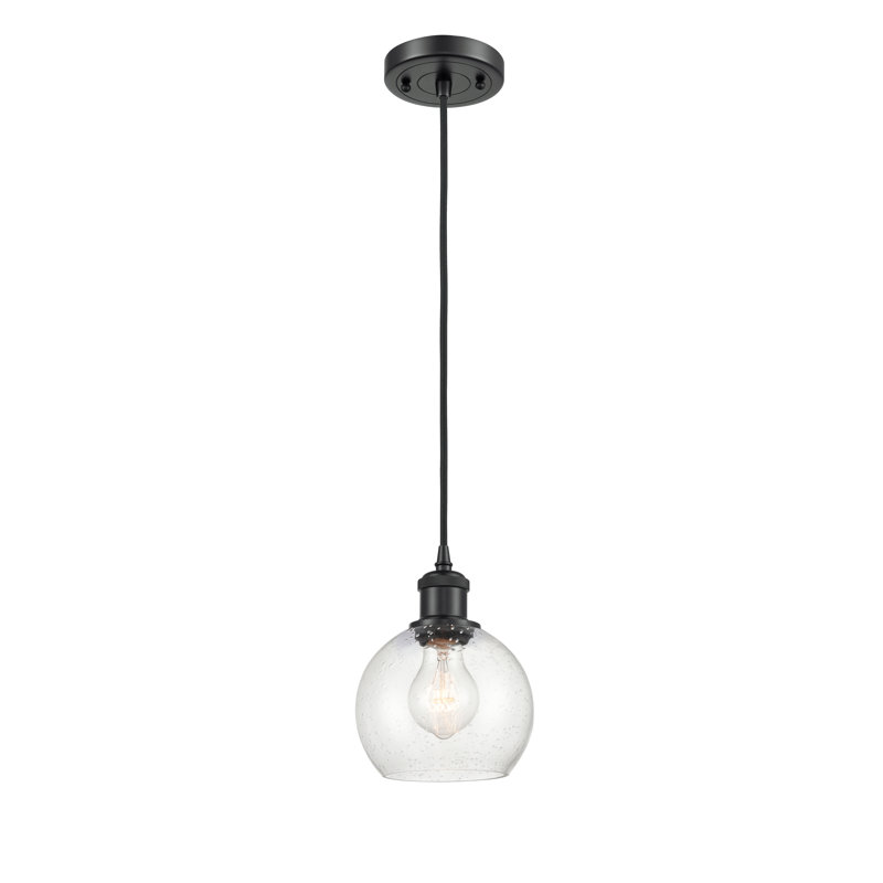 Luminaire suspendu sphérique 1 lumière Roxane, DEL, Noir mat