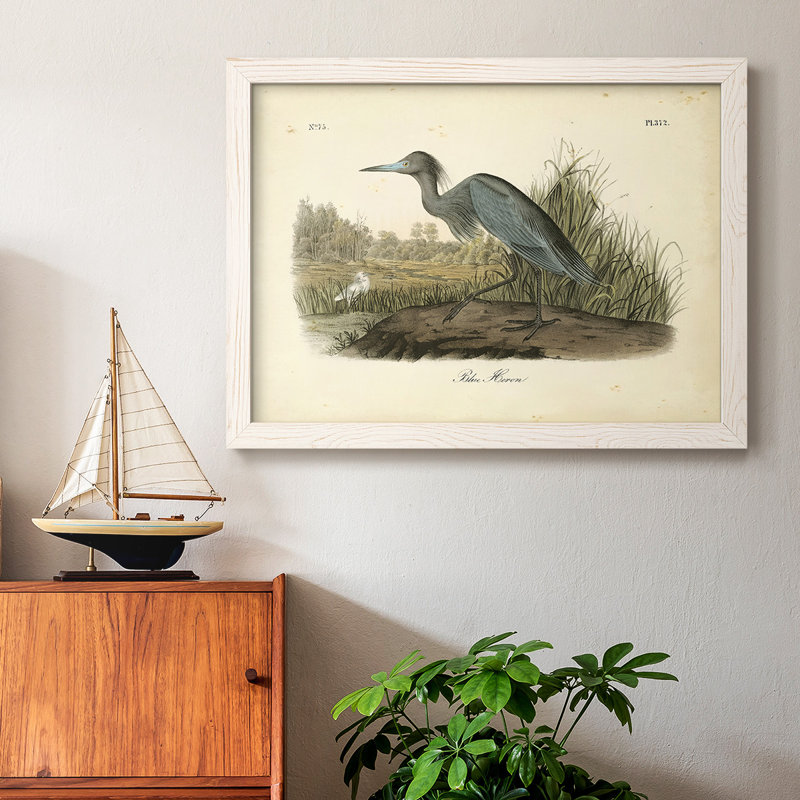 Audubons Blue Heron, reproduction d'art sur toile, Blanc, H 22 po x l 32 po x P 1,5 po