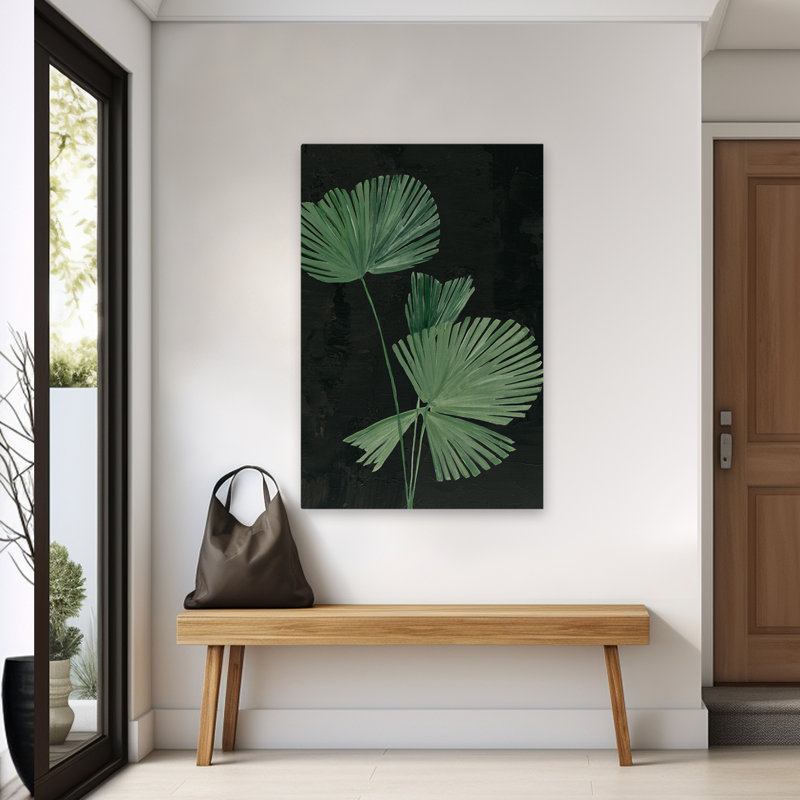 Palmier botanique III - art botanique noir, H 60 po x l 40 po