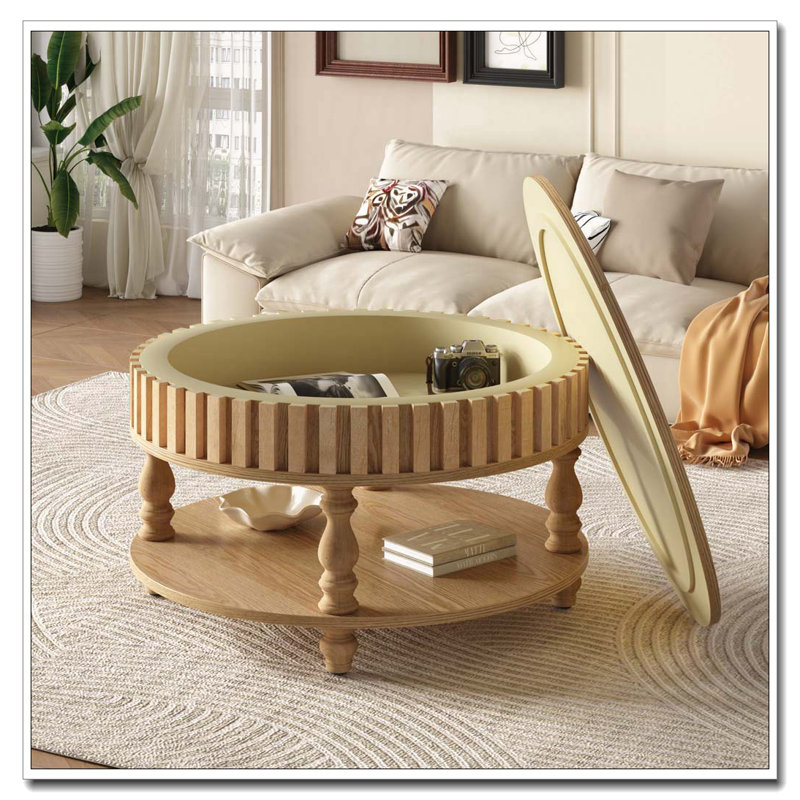 Table basse Farmhouse, Bois naturel