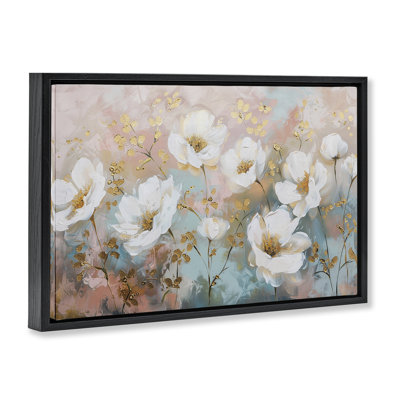 Toile flottante encadrée Flopped Poppies par LSR Design Studio