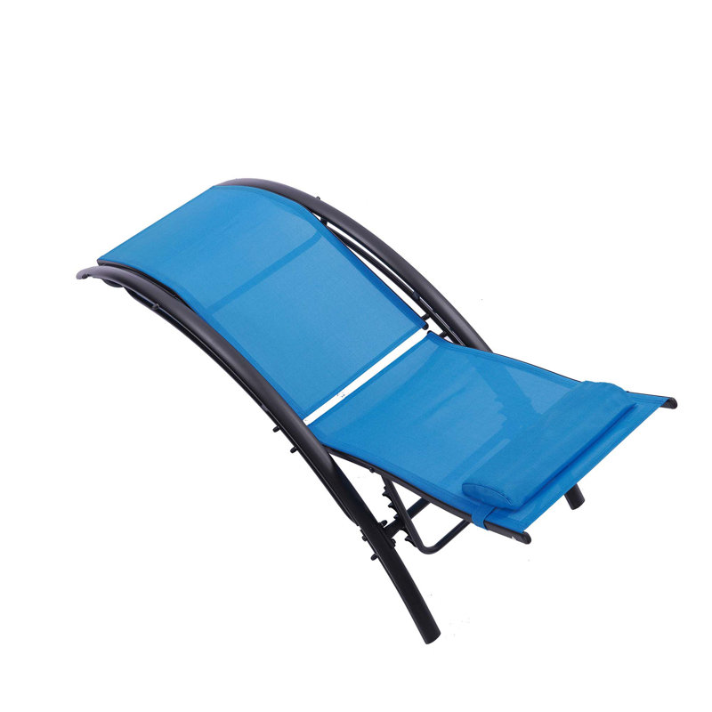 Chaise longue d'extérieur en métal Emolene, Bleu