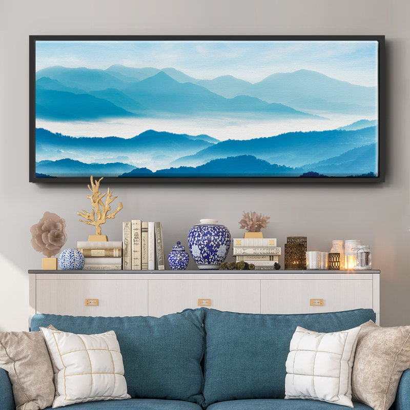 Misty Mountains - Toile encadrée, H 20 po x l 50 po