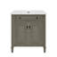 Meuble-lavabo rétro 31 po avec lavabo, armoire rustique avec portes à fermeture douce et tablette réglable, conception à profil incurvé-2141292569