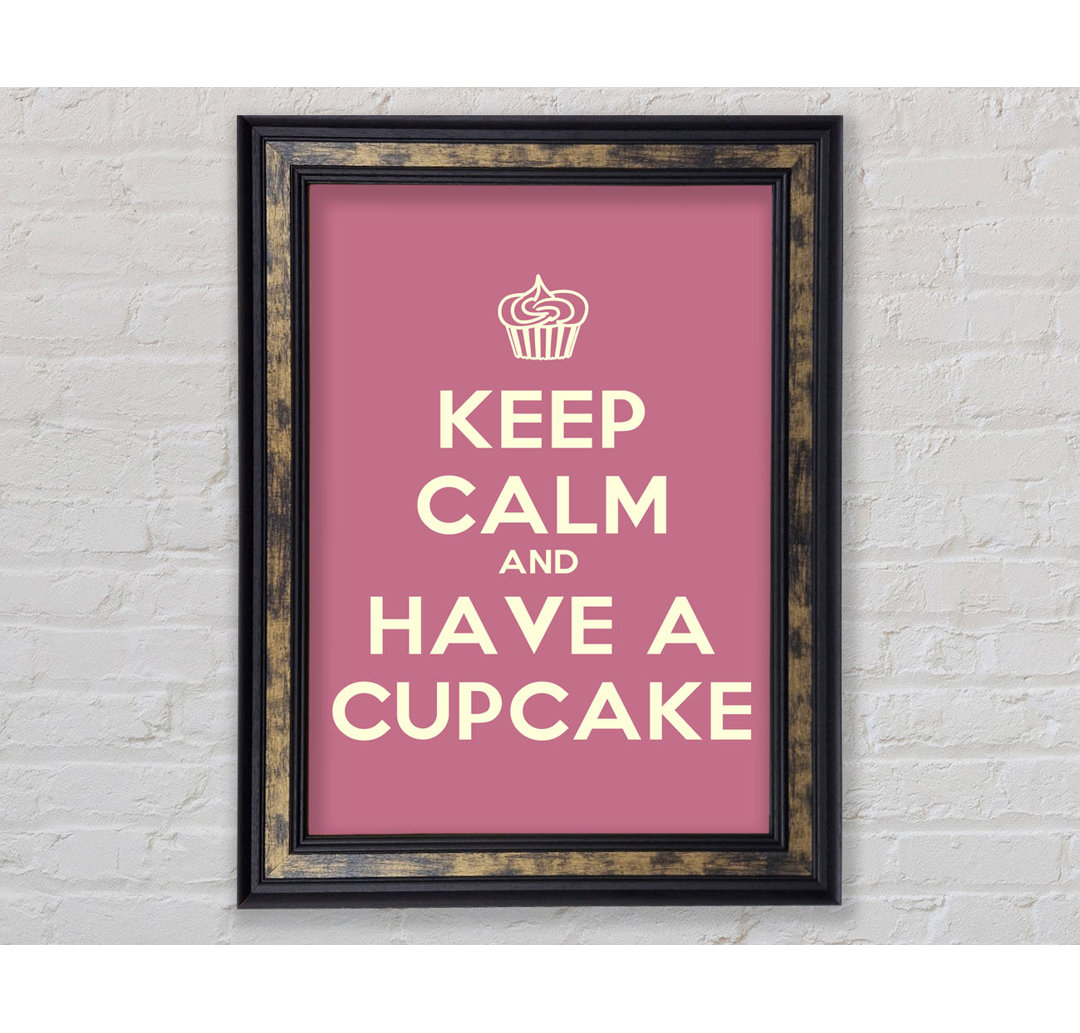 Keep Calm Cupcake Pink - Einzelner Bilderrahmen Kunstdrucke