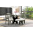 5-Piece Rustic Charm Round Dining Set With 3 Upholstered Chairs And Curved Bench-725460852