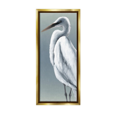 «Traditional Egret Bird Floater Frame» par Grace Popp sur toile