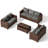 Fille 4-Piece Spacious Armrest Outdoor Sectional Rattan Conversation Set with Storage Table-1623572808