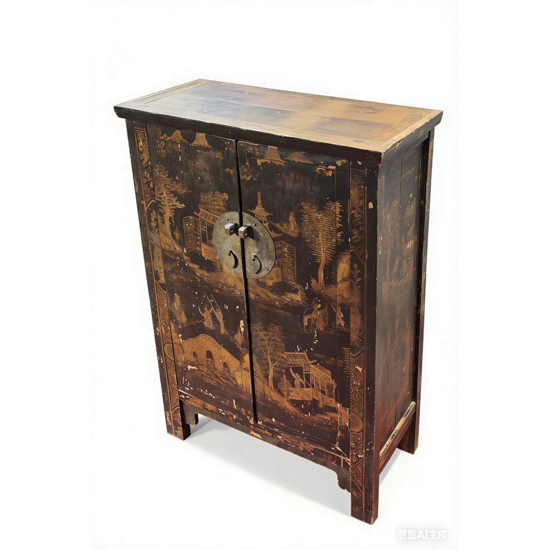Chinese Chinoiserie-Style Landscape Cabinet