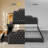  Karlton Platform Bed with Fabric Upholstered Headboard 4 Storage Drawers LED Tall Platform Bed Frame-540362428-540362563