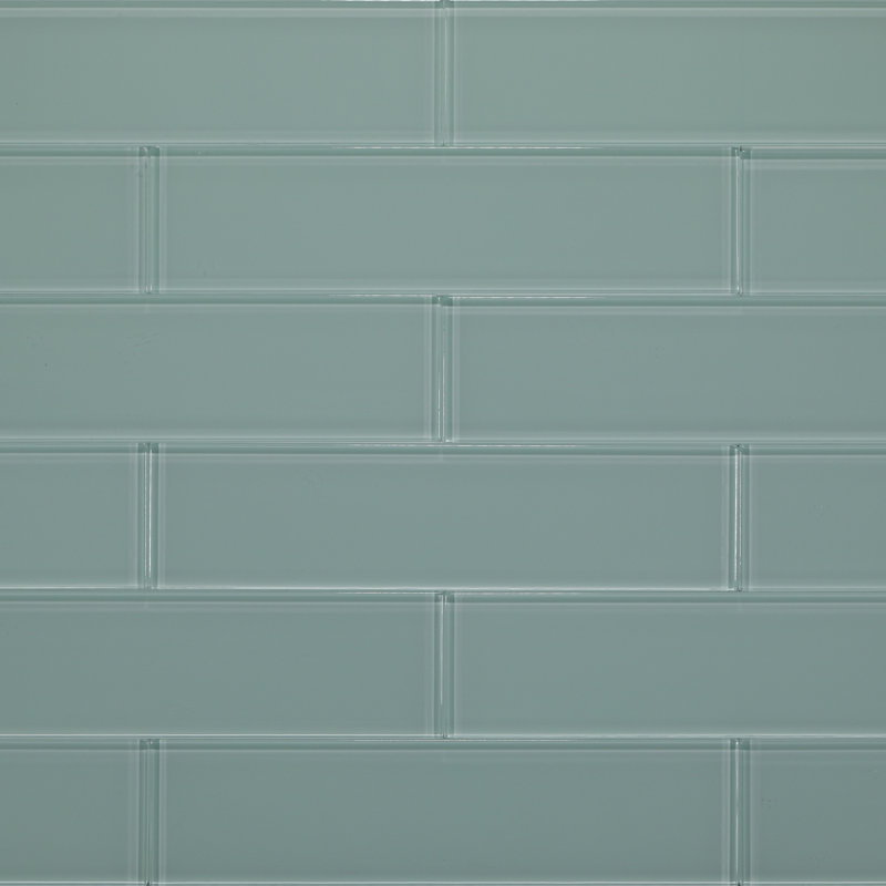 3" x 12" Crystal Glass Brick Look Subway Wall Tile, Cascade