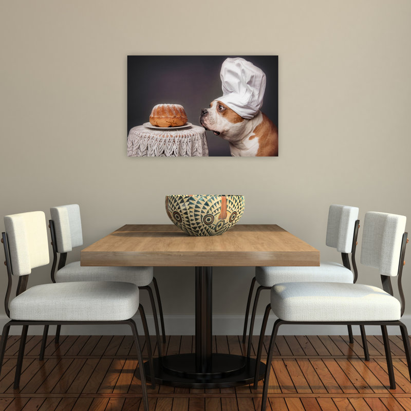 Curious Chef Dog Contemporary Dog Portrait Wall Art Print, 60.96cm H x 91.44cm W