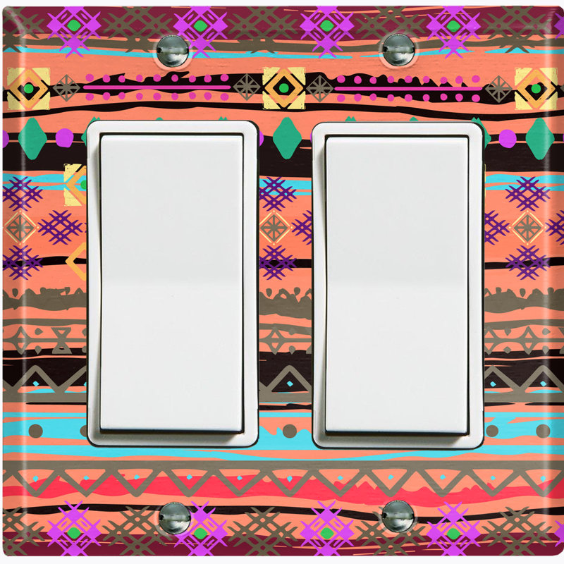 Plaque murale à bascule 2 bandes Ethtique Aztec Tribal Stripes
