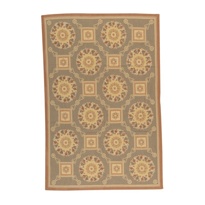 Hand-Knotted High-Quality Gold and Gold Area Rug