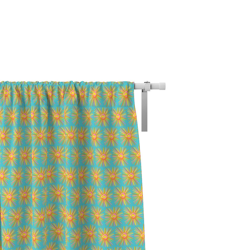 Paire de rideaux semi-transparents Flowers, L 20 po x L 61 po