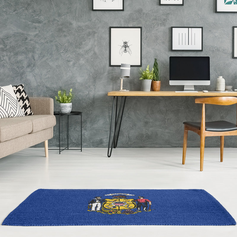 Tapis de chenille de l’indicateur wisconsin, Rectangle 2 pi x 3 pi