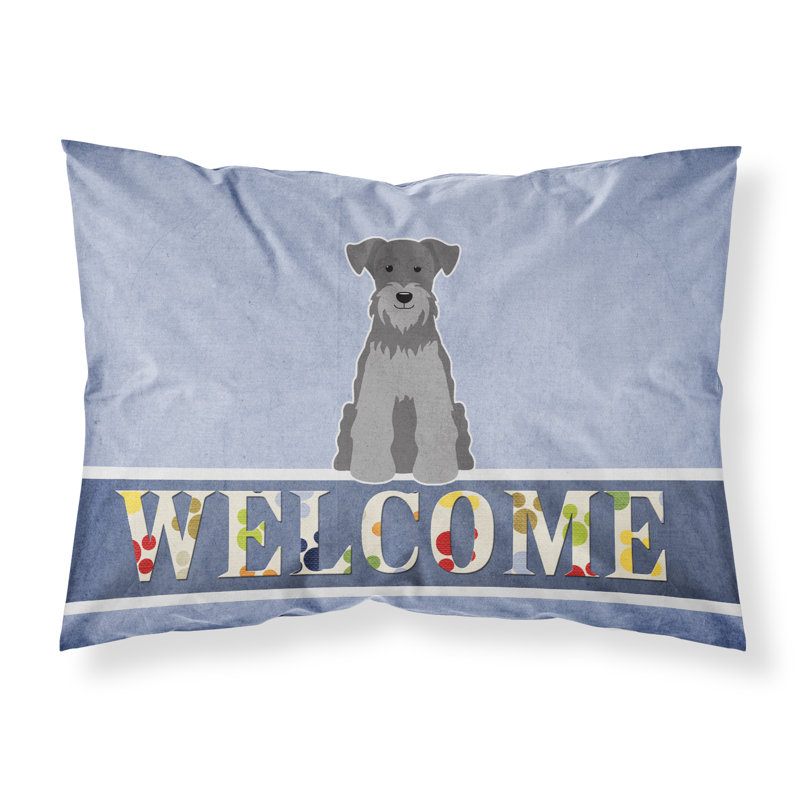 Taie d’oreiller welcome, Schnauzer miniature noir argenté