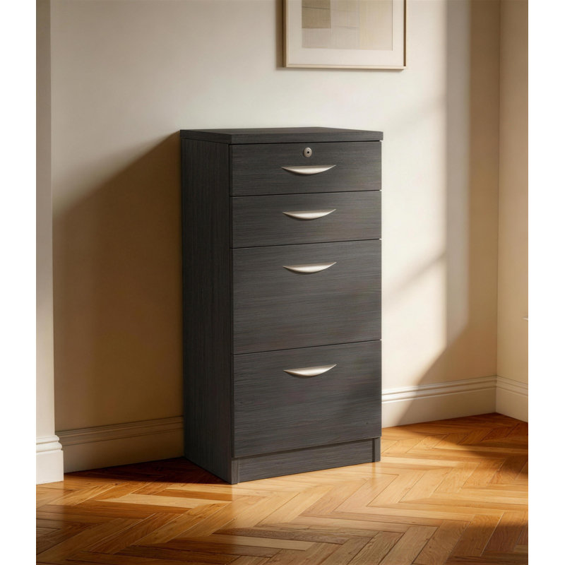 Bettilou 48cm Wide 4 -Drawer File Cabinet, Black Havana