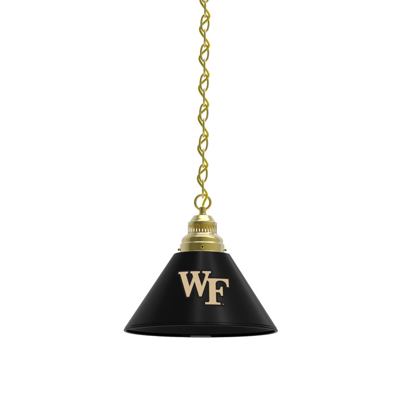 1 - Light Single Pendant, Brass, Wake Forest Demon Deacons