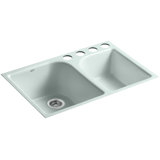 Executive Chef™ 33" L x 22" W Undermount Kitchen Sink with 4 Oversize Faucet Holes