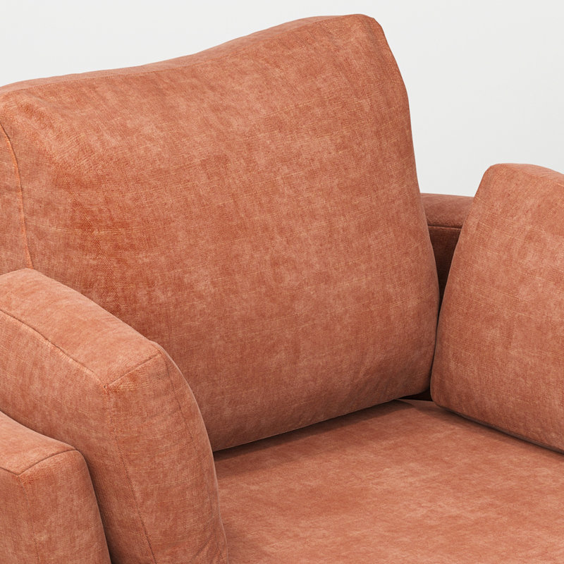 42.1" Wide Slipcovered Swivel Barrel Chair, Orange