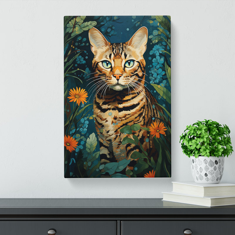 Bengal Cat Informel No.2 - Wrapped Canvas, 60cm H x 40cm W x 3cm D