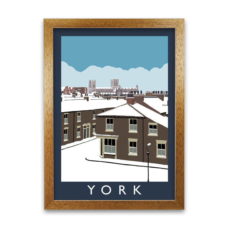 York In Snow by Richard O'Neill - Single Picture Frame Print, Brown, 59.4 cm H x 42 cm W