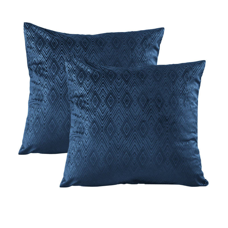 Ikat Velvet Euro Throw Pillow Covers, Blue