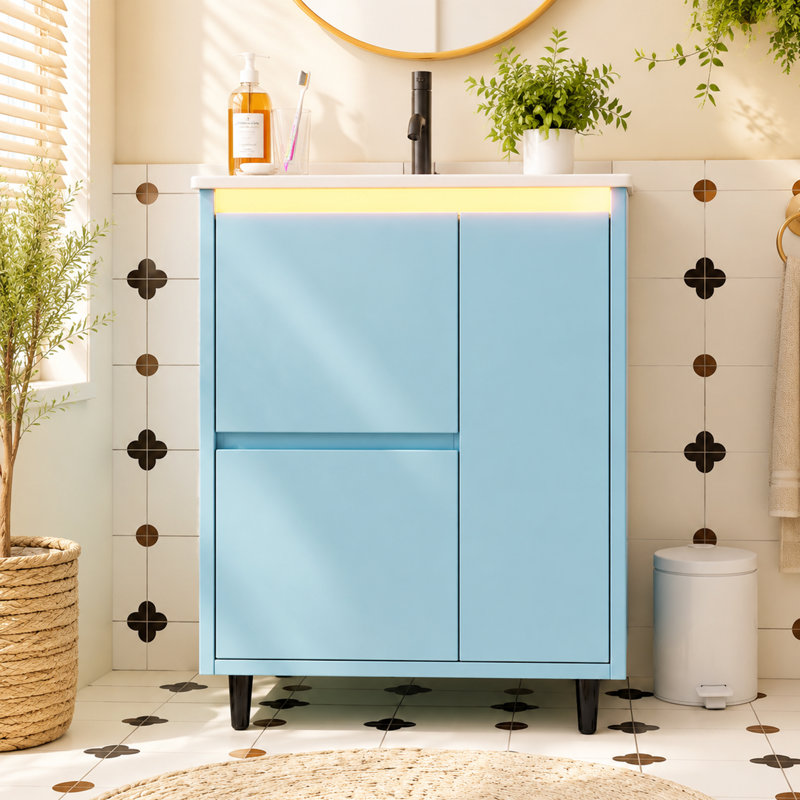 61 mm Freestanding Bathroom Vanity, Blue