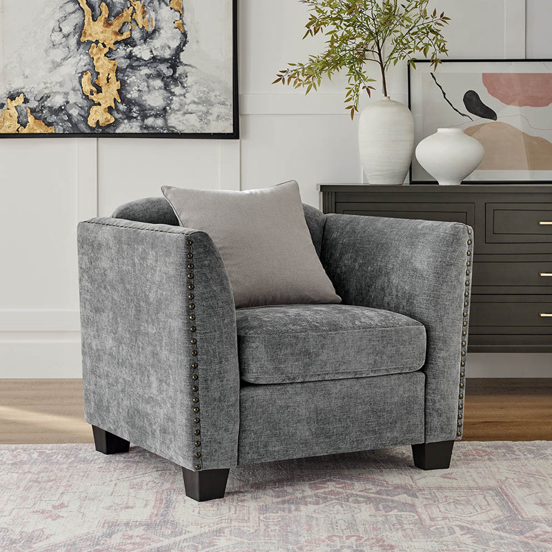 Tilford Upholstered Accent Chair, Grey