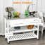 3 îlots de cuisine, comptoir en acier inoxydable, style rustique avec tiroirs et tablettes, gris, tiroirs d'îlot peu encombrants, surface en pin blanc, solution de rangement