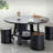 39.37" Round Cold-Rolled Steel Charcoal Wood Burning Outdoor Fire Pit Table With Lid