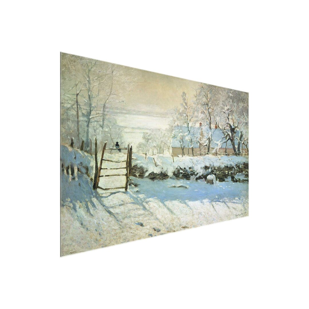 Glasbild Die Elster von Claude Monet