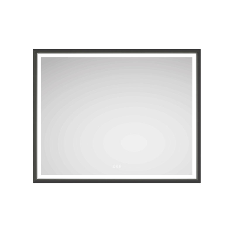 60 po X P 48 po Miroir mural de salle de bain H Led, Noir
