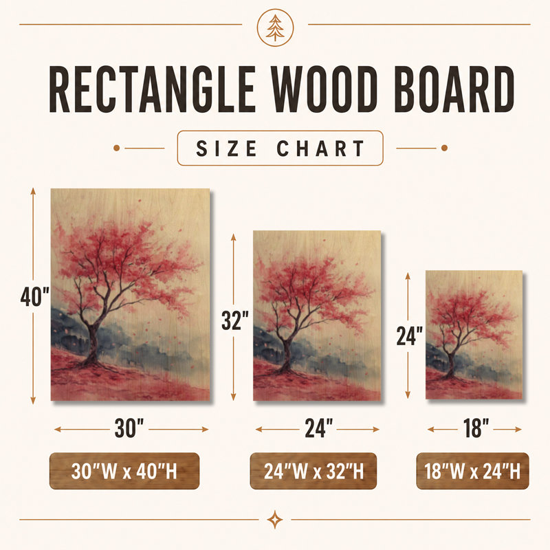Arbre fleuri Sakura I - décoration murale florale en bois, H 32 po x l 24 po, Rectangulaire