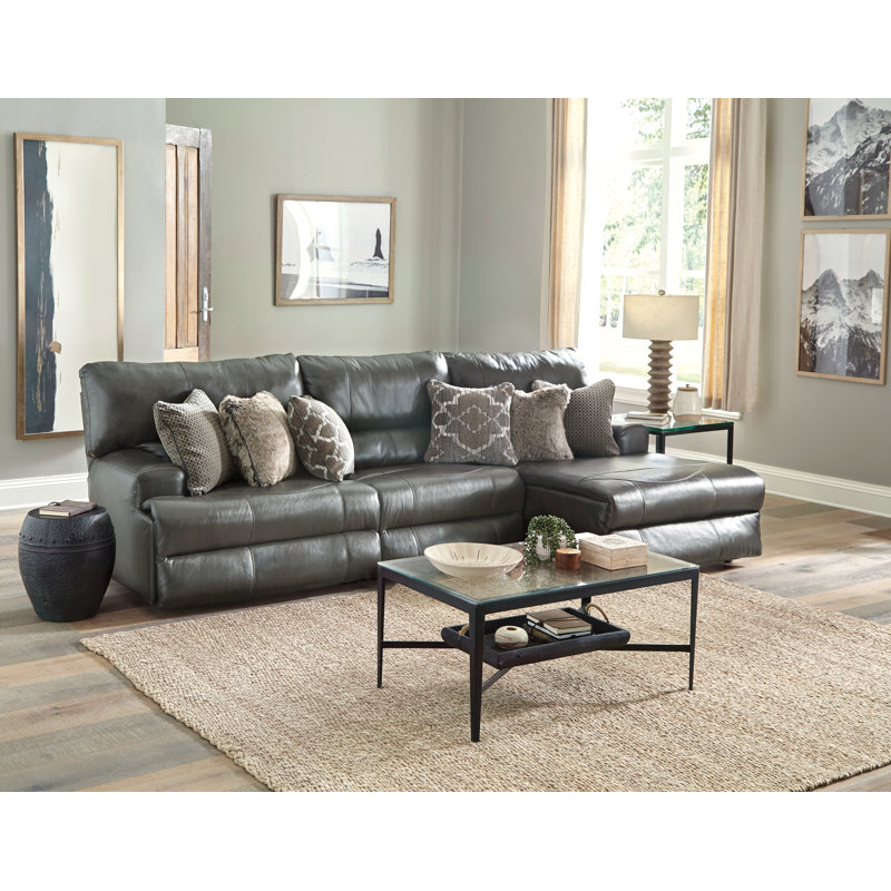 Upholstered Power Reclining L-Shaped Sectional, Right Hand Facing