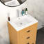 Lavabo de meuble-lavabo rectangulaire blanc, 23,03 po x 18,75 po, 1 trou de robinet, trop-plein, teinture, céramique, faible absorption d'eau, surface lisse, grand espace pour les articles personnels, fabrication simple en céramique,