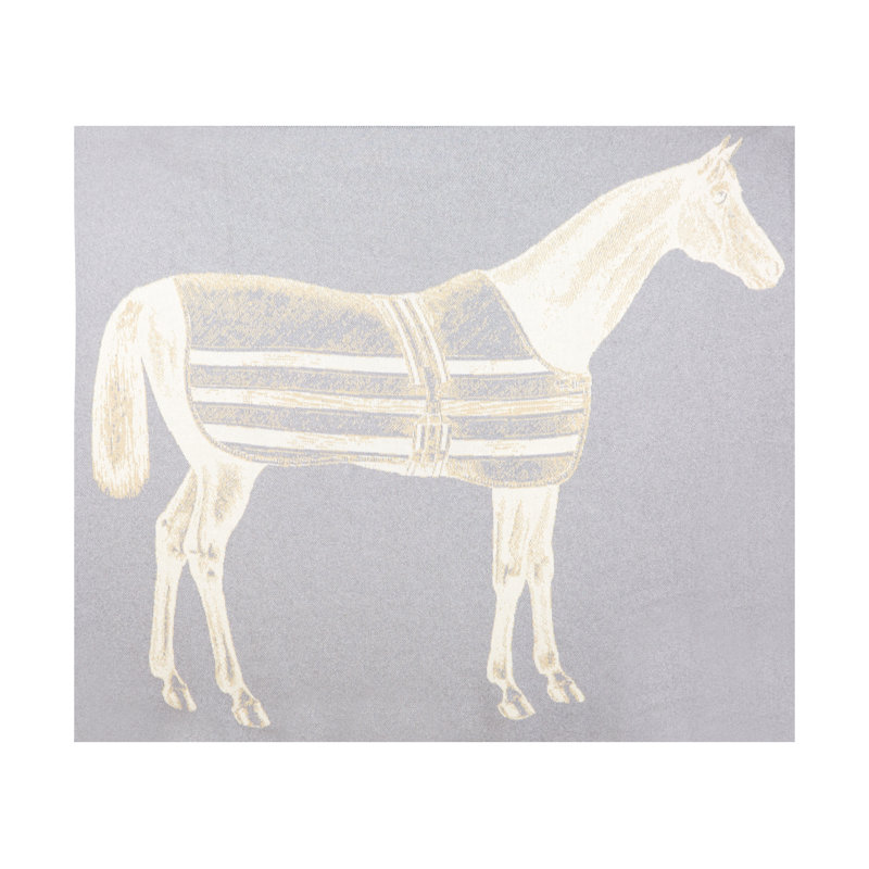 Animal Cotton Blend Throw, White