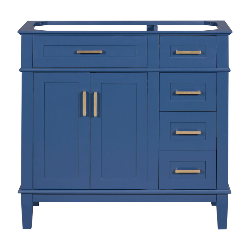 Meuble-lavabo moderne 36 po (lavabo non inclus), Bleu
