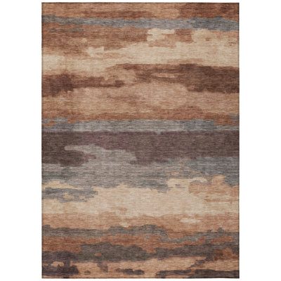 Machine Washable Indoor/Outdoor Chantille ACN2870 Abstract Rug