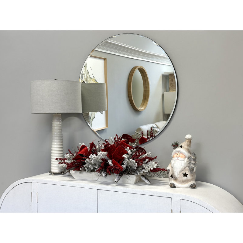 Snow Covered Evergreen And Pinecone Holiday Arrangement