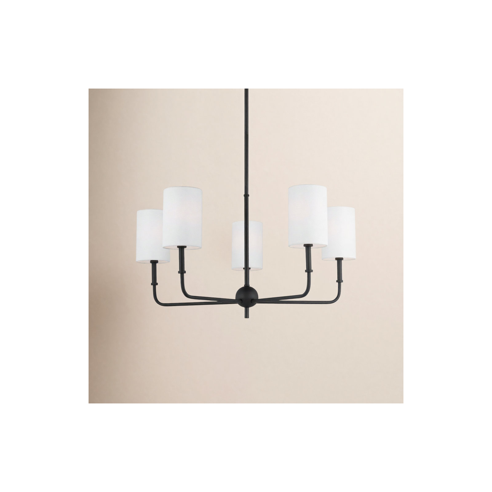 Rowley 5 Light Dimmable Chandelier, Midnight Black