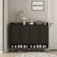 Buffet, armoire à chaussures avec 4 portes, grande armoire de rangement pour chaussures moderne avec tablettes réglables pour le vestibule, armoire à chaussures noire pour le salon, la chambre à coucher