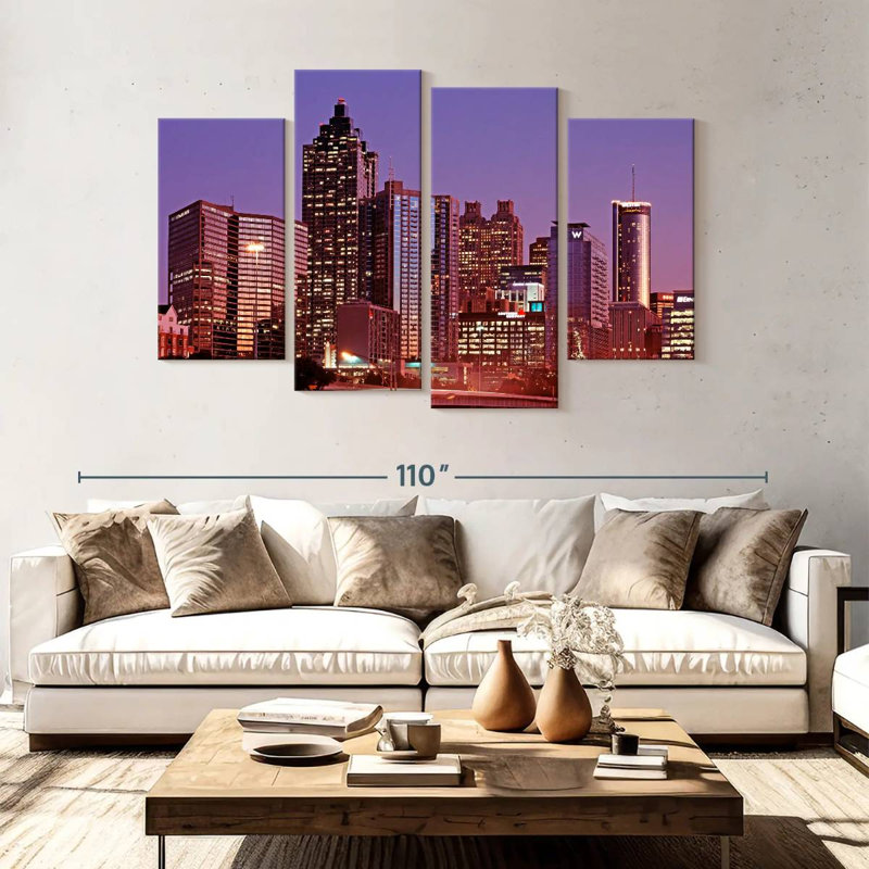 Crépuscule mauve Sireci d'Atlanta, H 54 po x l 84 po