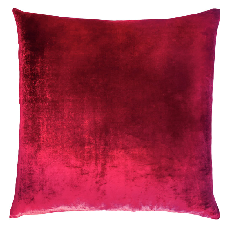 Ombre Large Rectangle Velvet Pillow Cover & Insert, 22" H x 22" W , Paprika