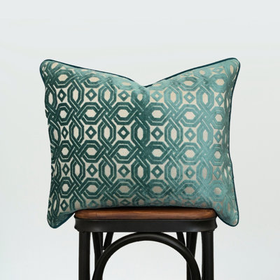 Geometric Feather Throw Pillow